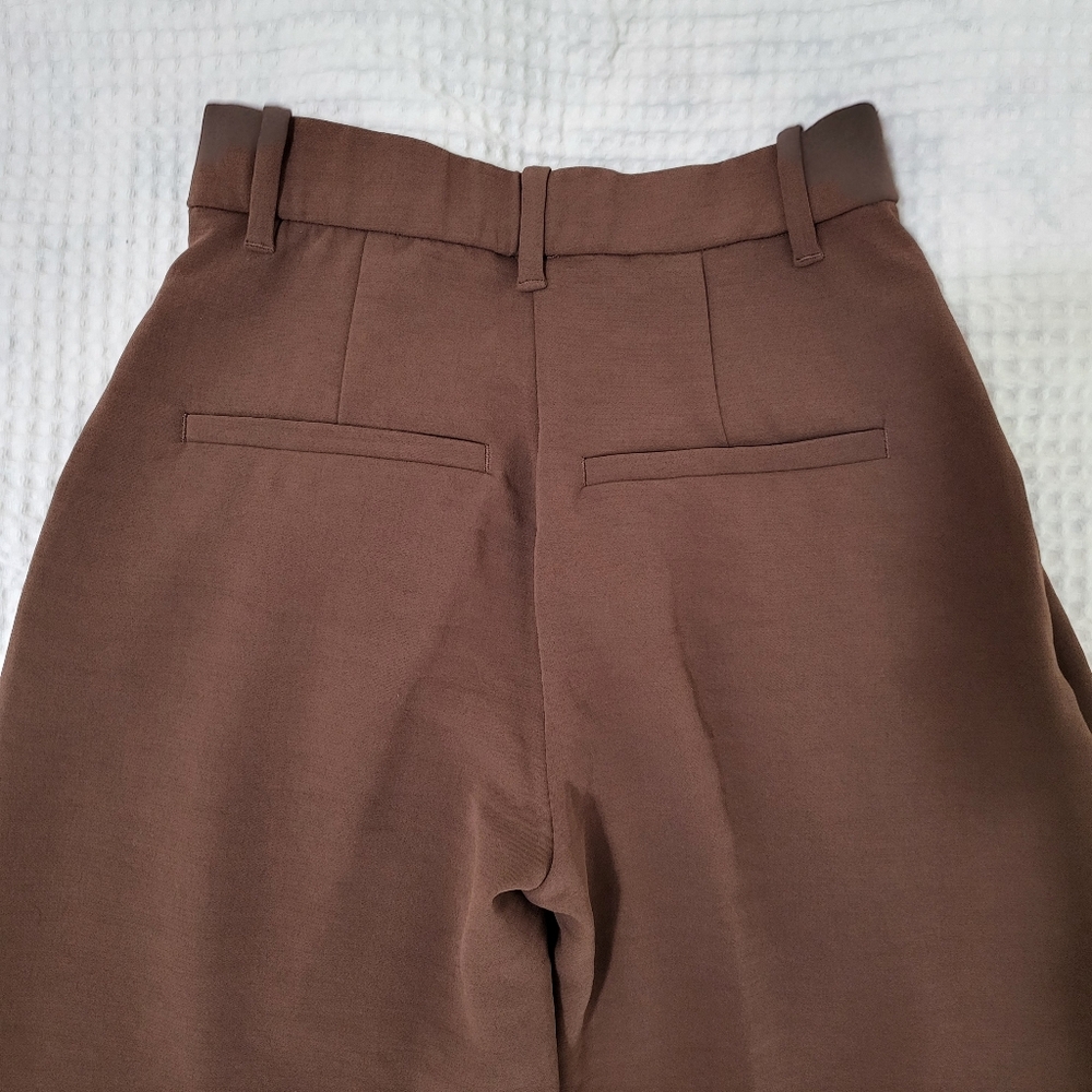 Abercrombie & Fitch Premium Crepe Trousers, Sz. 24S Brown - Picture 6 of 10